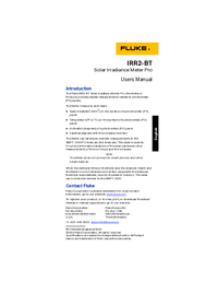 Thumbnail of document Manual - IRR2-BT Irradiance Meter w/ Mounting Bracket